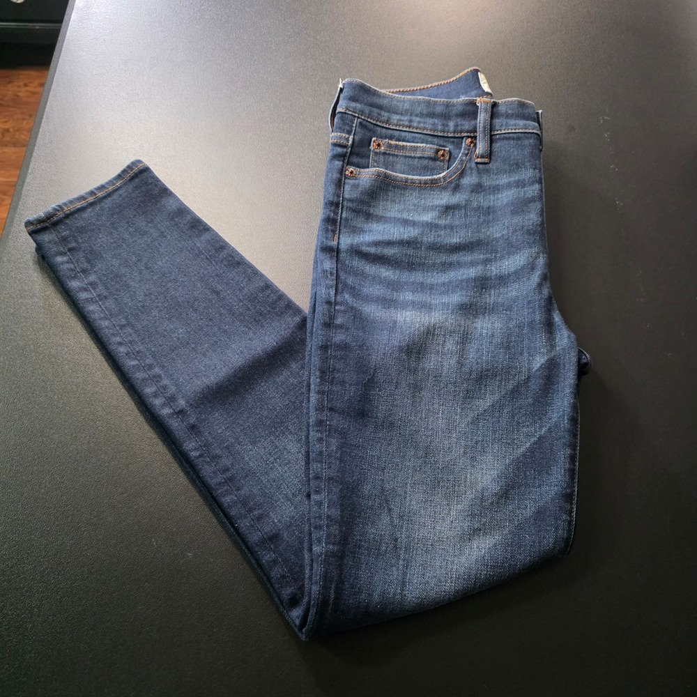 J.Crew 9 Inch High-Rise Toothpick Skinny Jeans Dark Wash Blue Size 29